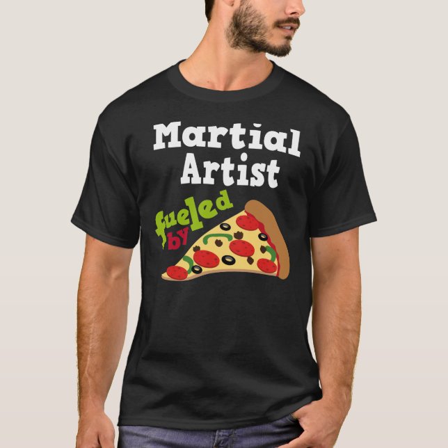 Camiseta (divertida) marcial de la pizza del (Anverso)