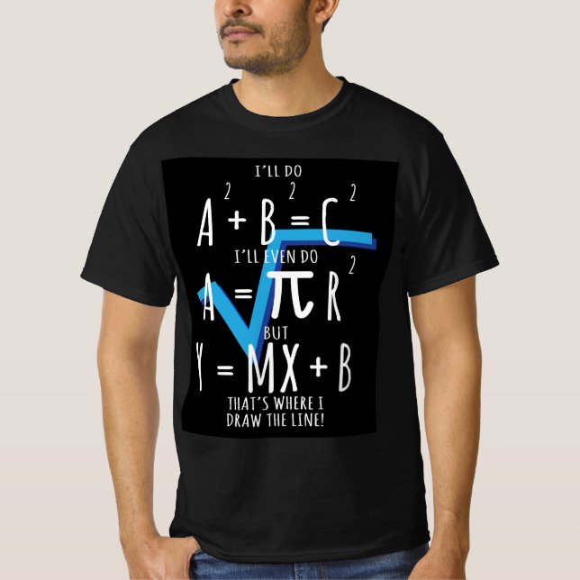 Camiseta Divertida matemática es donde hago la línea (Anverso)