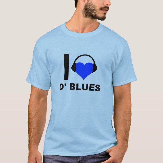 Camiseta divertida Me encanta el blues (Anverso)