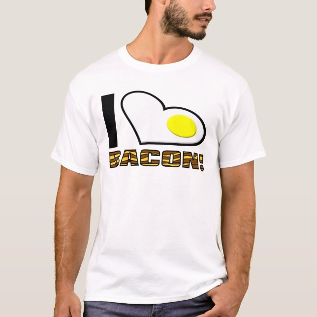 Camiseta Divertida Me Encanta El Tocino (Anverso)