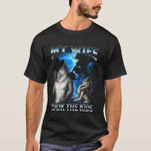 Camiseta Divertida Memada de Lobo Alfa Mi Esposa Se Llevó E