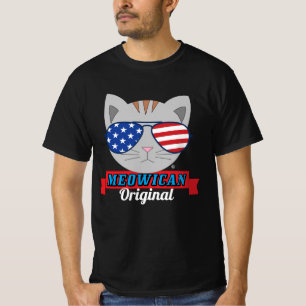 Camiseta divertida MEOWICAN Original Patriótica de