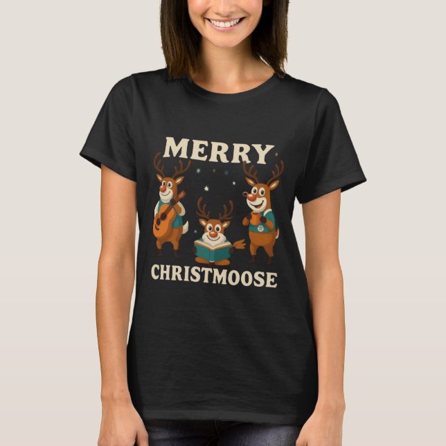 Camiseta divertida Merry christmoose (Anverso)