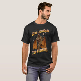 Camiseta Divertida Motivación de Bigfoot Corriendo
