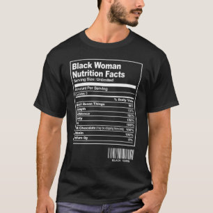 Camiseta Divertida mujer negra nutritiva hechos de negro Mo