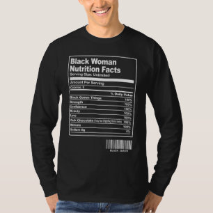 Camiseta Divertida mujer negra nutritiva hechos de negro Mo