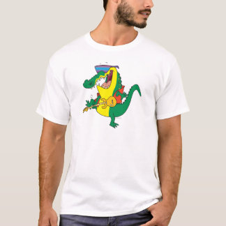 Camiseta divertida música de rock and roll de cocodrilo de