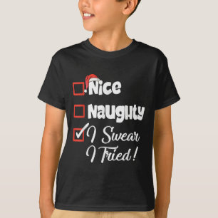 Camiseta Divertida Navidad Intenté Lo Juro Traviesa Buena 