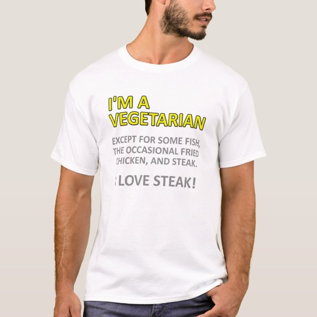 Camiseta Divertida No Soy Realmente Vegetariano (Anverso)
