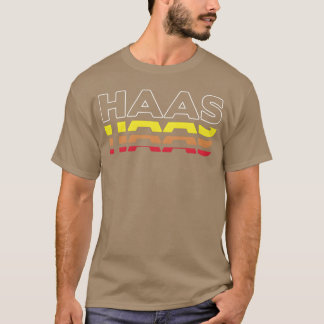 Camiseta divertida nombre Haas puesta de sol vinta