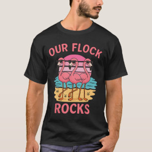 Camiseta Divertida Nuestra Bandada de Flamencos Familia Vac