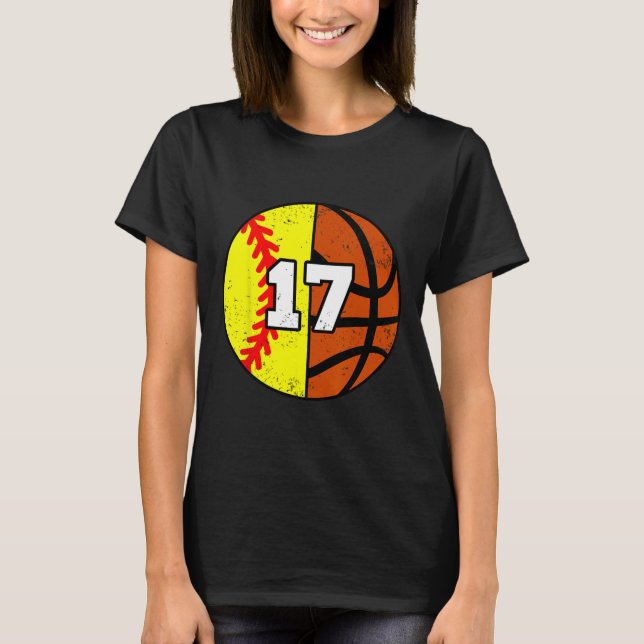 Camiseta divertida número 17 Softll Sketll para cu (Anverso)