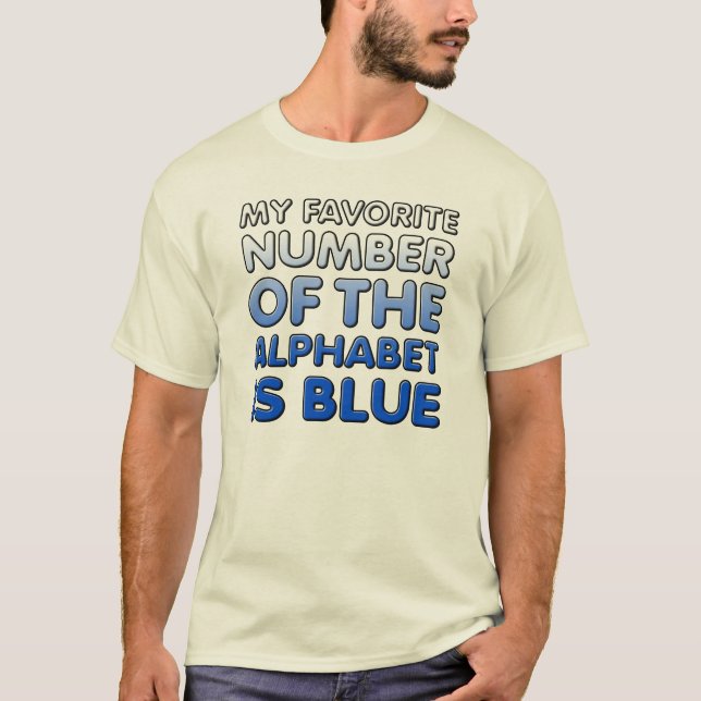 Camiseta Divertida Número Azul Del Alfabeto (Anverso)