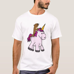 Camiseta Divertida Nutria Marina Montando Unicorni
