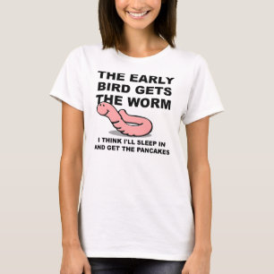 Camiseta Divertida Pájaro Tempranero Duerme