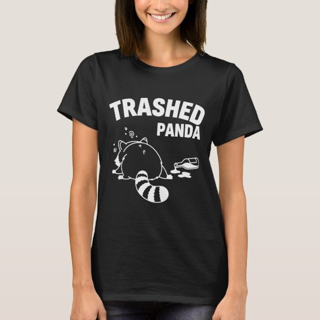 Camiseta Divertida Panda Mapache Destrozado Se Emb (Anverso)