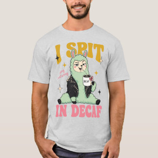 Camiseta divertida para amantes del café de llama,