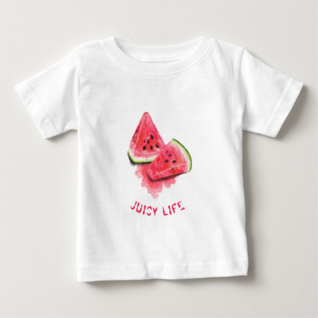 Camiseta divertida para bebé con trozos de sandía  (Anverso)