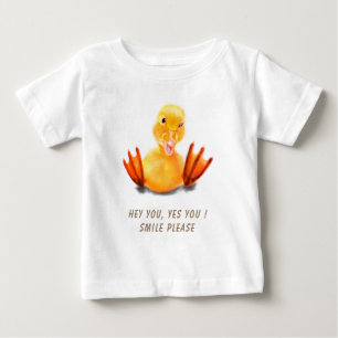 Camiseta Divertida para Bebé de Pato Amarillo con