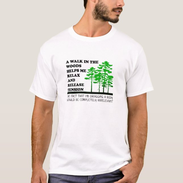 Camiseta divertida para caminar en el bosque (Anverso)