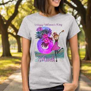 Camiseta divertida para chicas del 8 de marzo Día