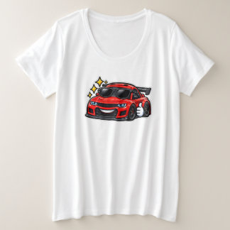 Camiseta divertida para coche de mujer talla grand