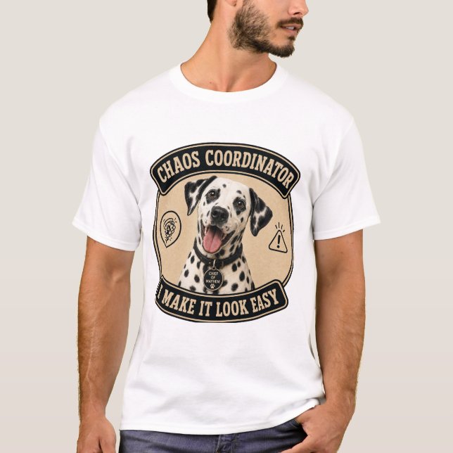 Camiseta divertida para dálmata coordinador de cao (Anverso)