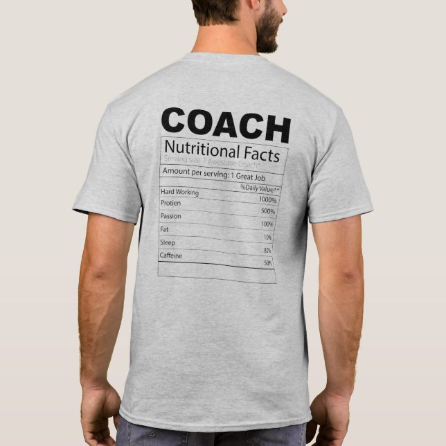 Camiseta divertida para entrenadores de nutrición  (Reverso)