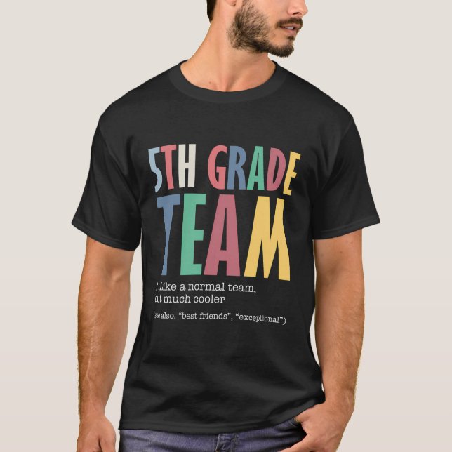 Camiseta divertida para equipo de 5º grado, como n (Anverso)