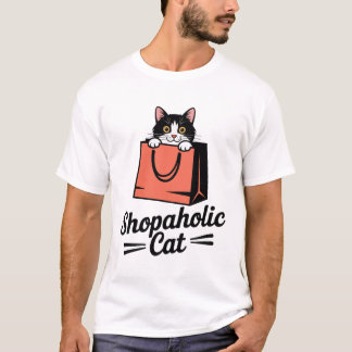 Camiseta divertida para gato shopaholic