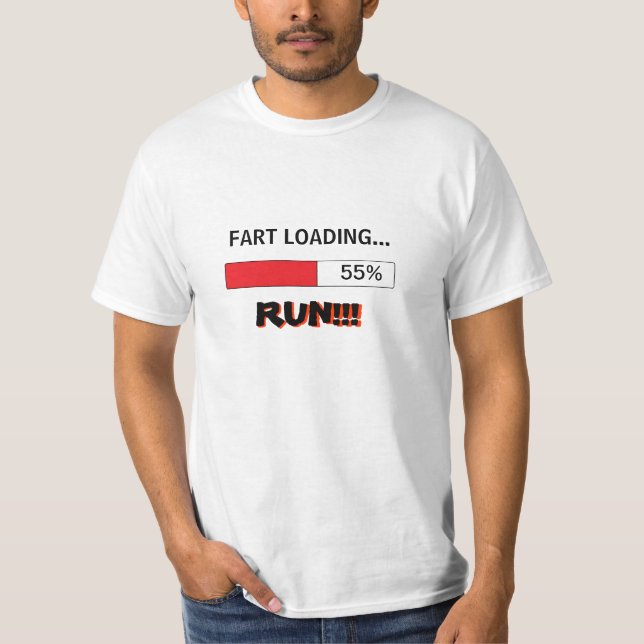 Camiseta divertida para hombres FART LOADING RUN (Anverso)
