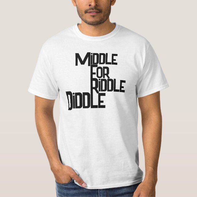 Camiseta divertida para hombres Middle for Riddle  (Anverso)