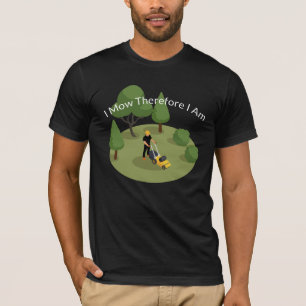 Camiseta divertida para hombres que cortan el césp
