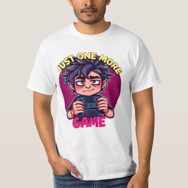 Camiseta Divertida para Jugador Justo Un Juego Más (Anverso)