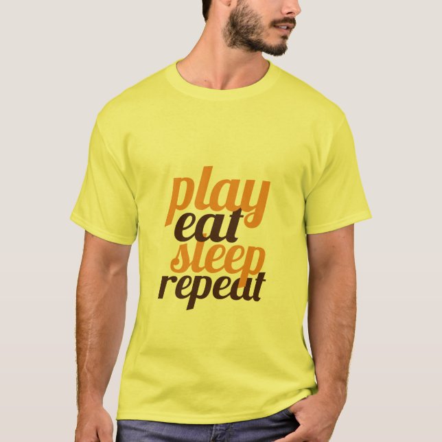 Camiseta divertida para jugadores Juegan a dormir  (Anverso)