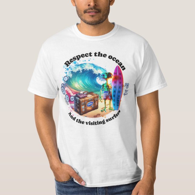 camiseta divertida para los hombres surfistas (Anverso)