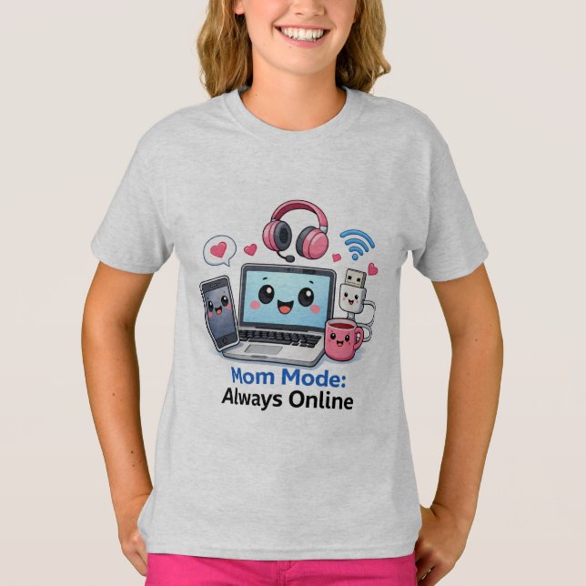 Camiseta Divertida para Mamá Tech Mamá Modo Siempr (Anverso)