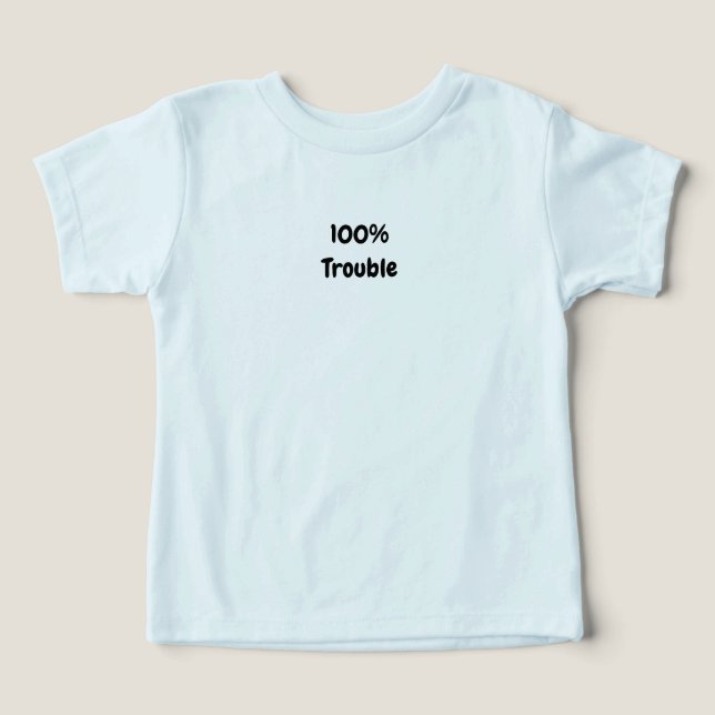 Camiseta divertida para niños 100% problemas (Diseño delantero )