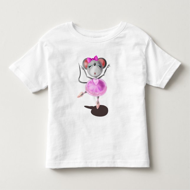 Camiseta divertida para niños con bailarina de bal (Anverso)