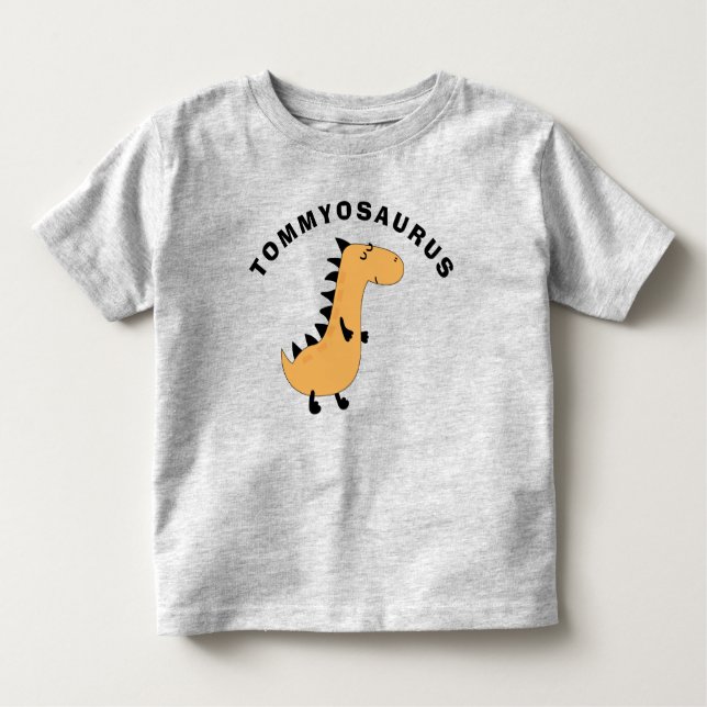 Camiseta divertida para niños con dinosaurio y nom (Anverso)