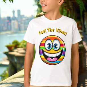 Camiseta divertida para niños con emoji de arcoíri
