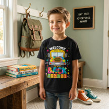 Camiseta divertida para niños con gráfico de autob