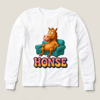 Camiseta divertida para niños con meme de caballo 