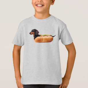 Camiseta divertida para niños de perro salchicha e
