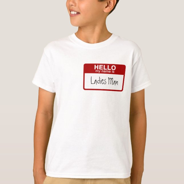 Camiseta divertida para niños, hola me llamo señor (Anverso)