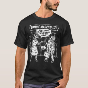 Camiseta divertida para parejas casadas zombies