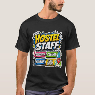 Camiseta divertida para personal de hostal 