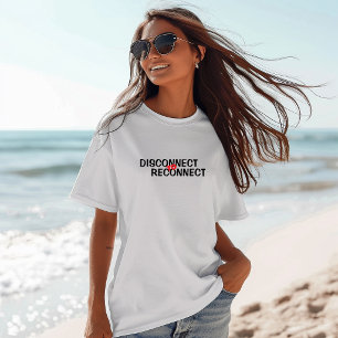 Camiseta divertida para senderismo Desconectar par