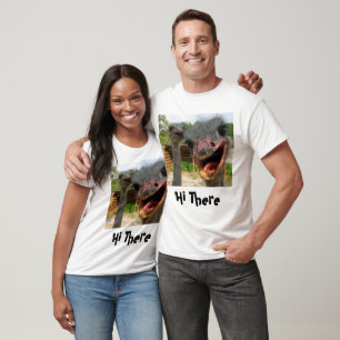 Camiseta Divertida Pareja De Ostrich Hola Ahí Unisex