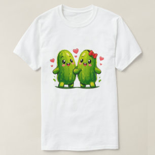 Camiseta divertida pareja de pepinillos lindos Kaw